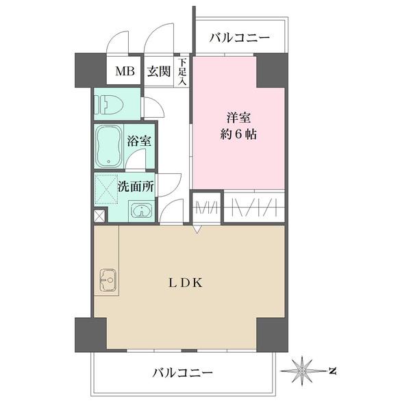2面バルコニー付き角住戸で、陽當り?通風良好。使い勝手の良い全居室フローリング仕様&収納付きです。