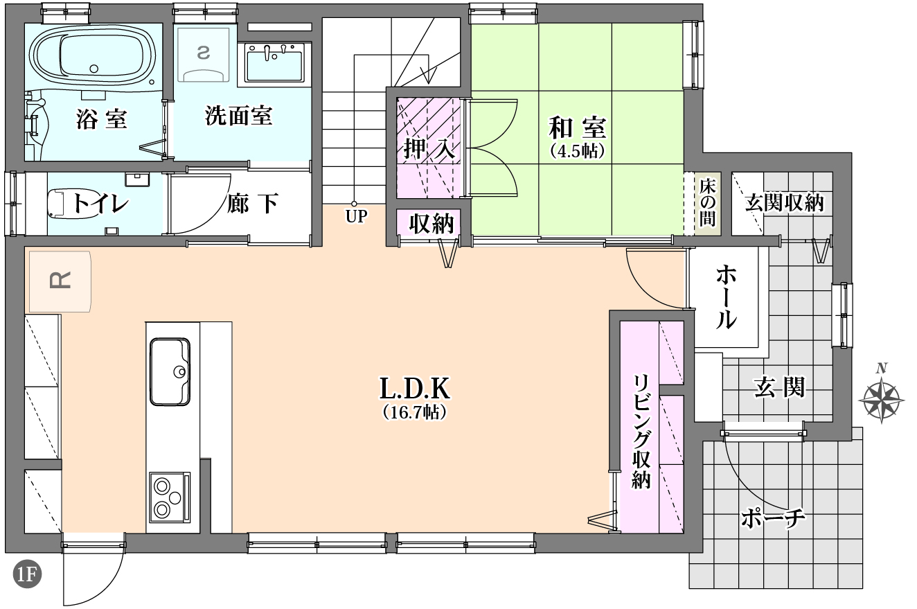 １階間取図　掲載の間取り図は設(shè)計図書を基に描き起こしたもので実際とは多少異なる場合があります。