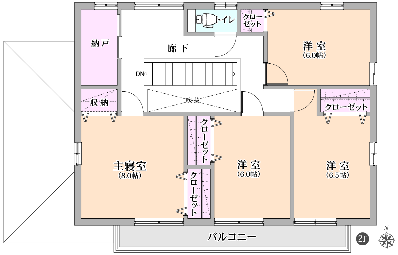 2階　掲載の間取り図は設計図書を基に描き起こしたもので実際とは多少異なる場合があります。