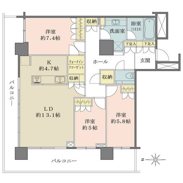 全居室がバルコニーに面し、陽當り?通風?眺望良好です。ウォークインクローゼットなど収納豊富です。