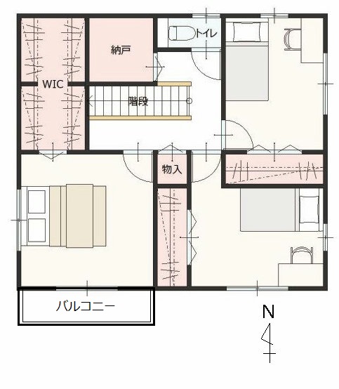 2階間取図　掲載の間取り図は設(shè)計図書を基に描き起こしたもので実際とは多少異なる場合があります。