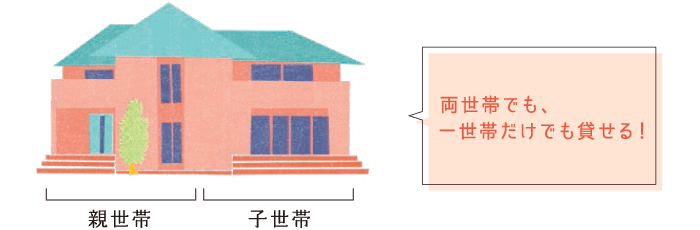 親世帯?子世帯…「両世帯でも、一世帯だけでも貸せる！」