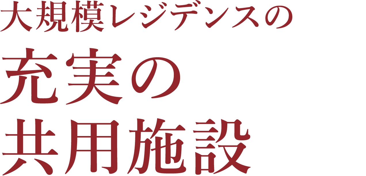 大規模レジデンスの充実の共用施設