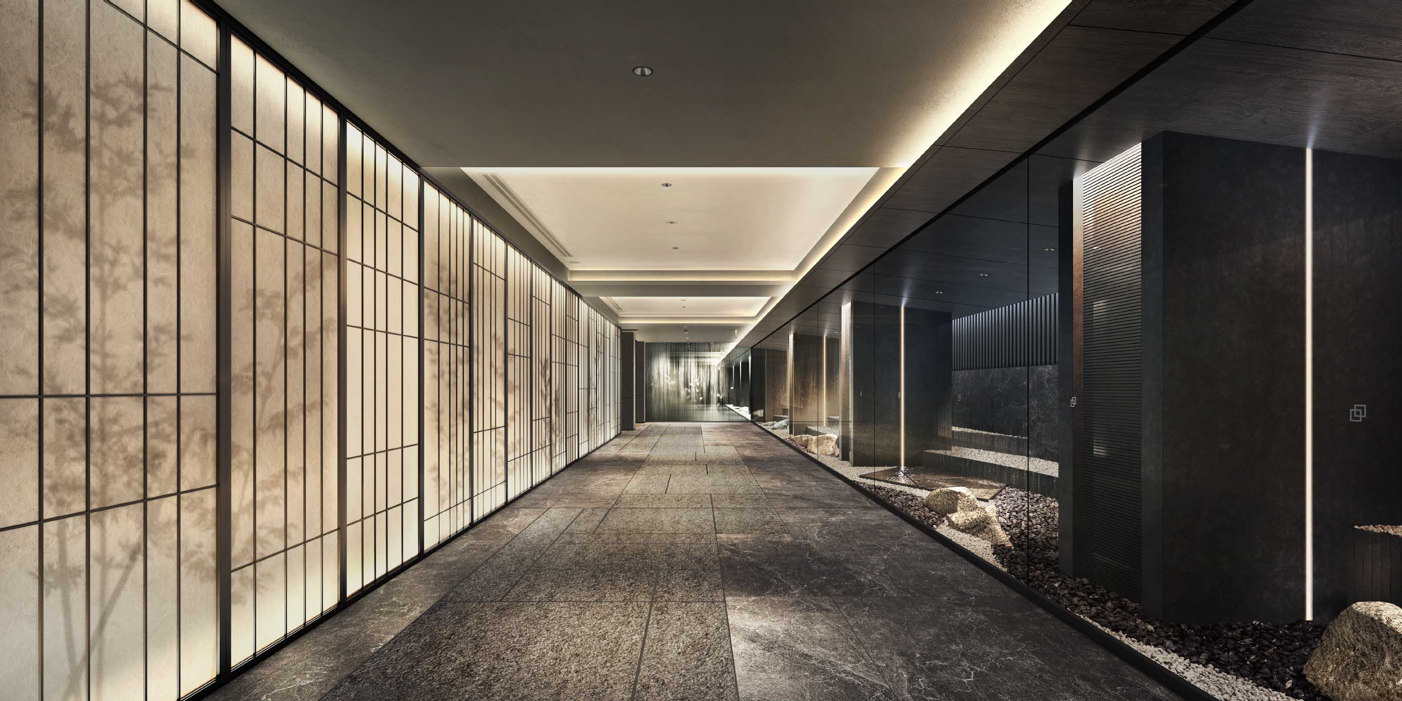 プレミスト京都 三條堀川:エントランスコリドー完成予想図