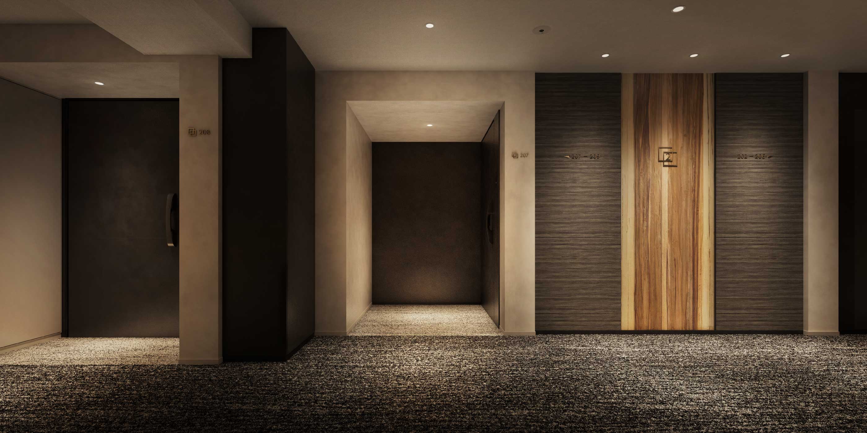 プレミスト京都 三條堀川:2階內廊下完成予想図