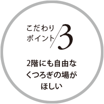 こだわりポイント3 2階にも自由なくつろぎの場(chǎng)がほしい