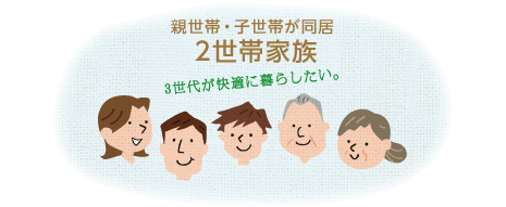 親世帯?子世帯が同居「2世帯家族」3世代が快適に暮らしたい。