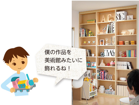 僕の作品を美術館みたいに飾れるね!